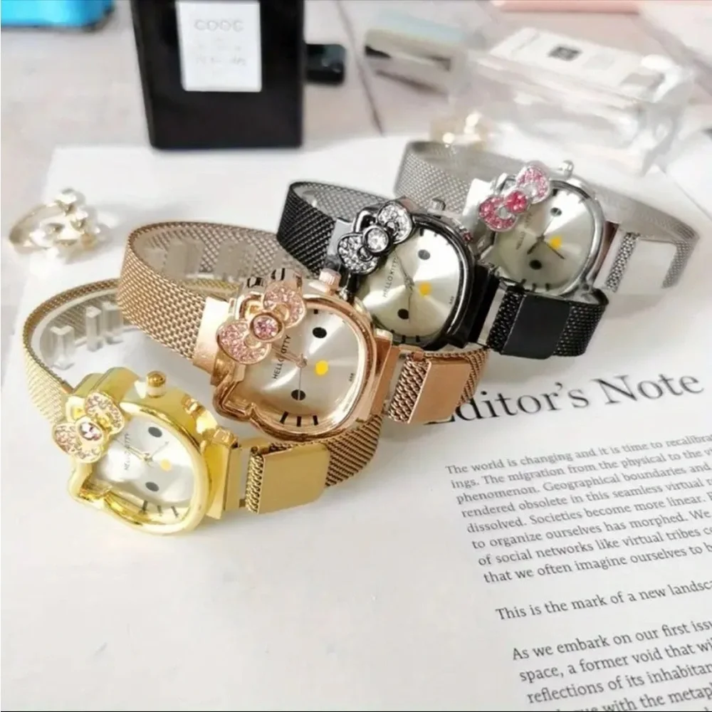 Rose Gold Rhinestone Hello Kitty Watch - Picture 7 of 8